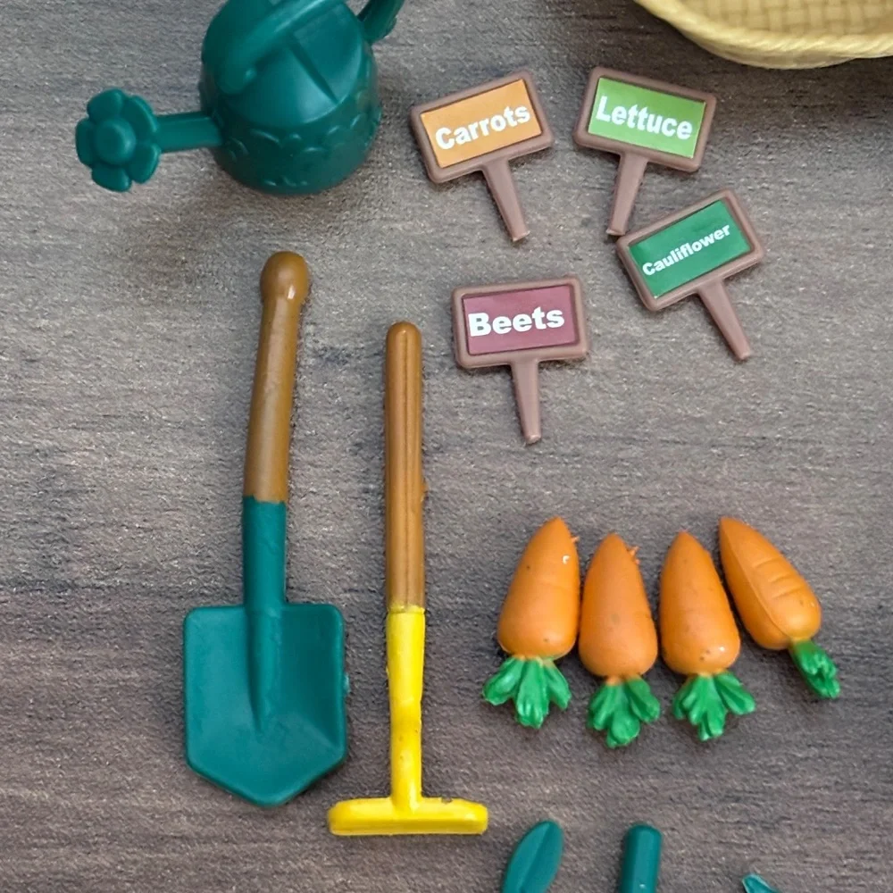 Lil Woodzeez GARDEN SET Farmer Miniature Toy Dollhouse Food Vegetables SET 27 pc